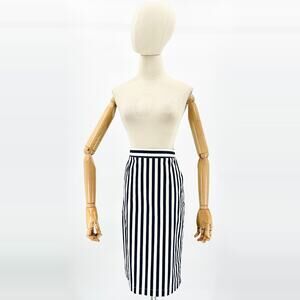 Nautica White Navy Cotton Striped Nautical Pencil Skirt